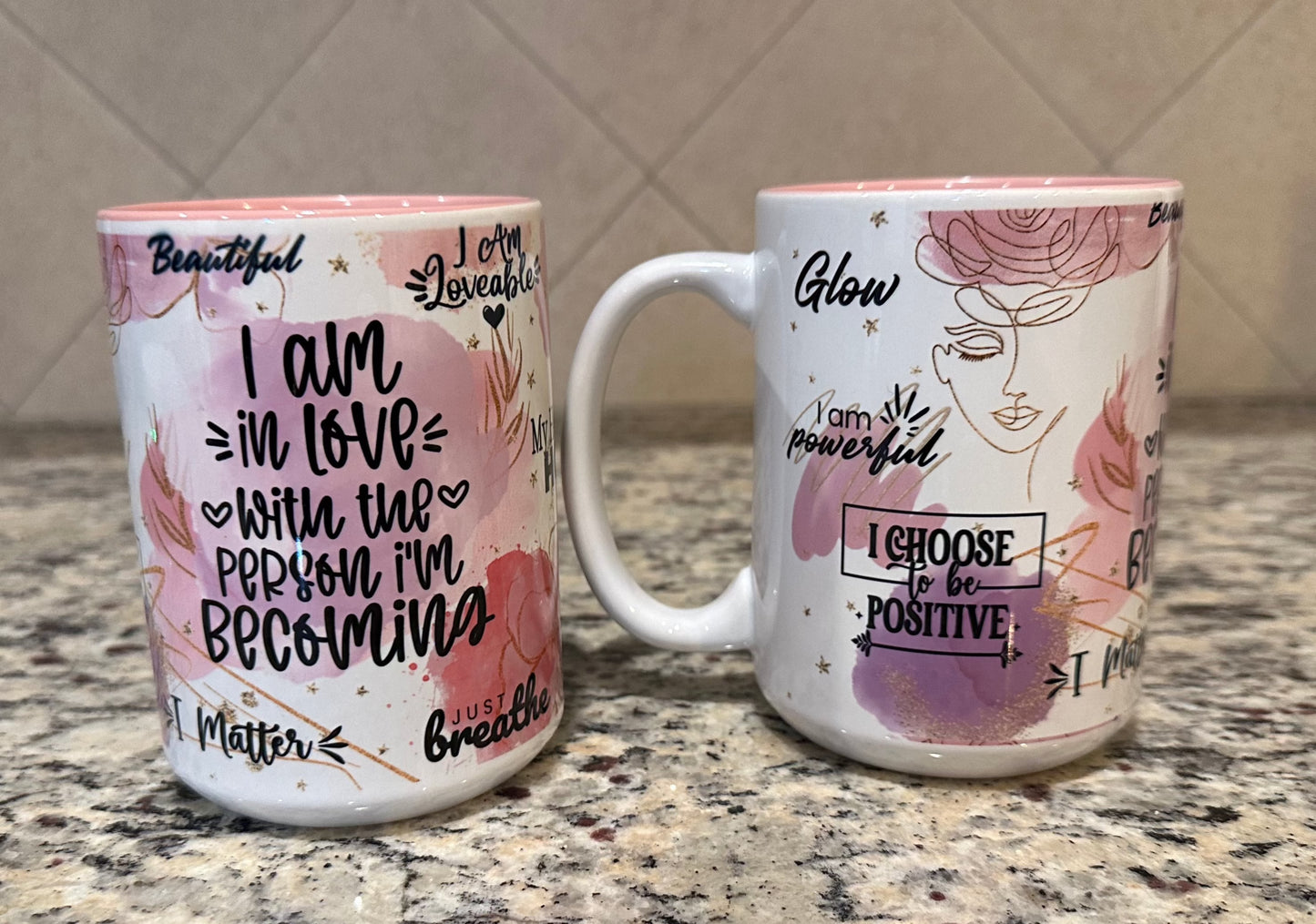 I am in love with the person I'm becoming ceramic 15 oz mug