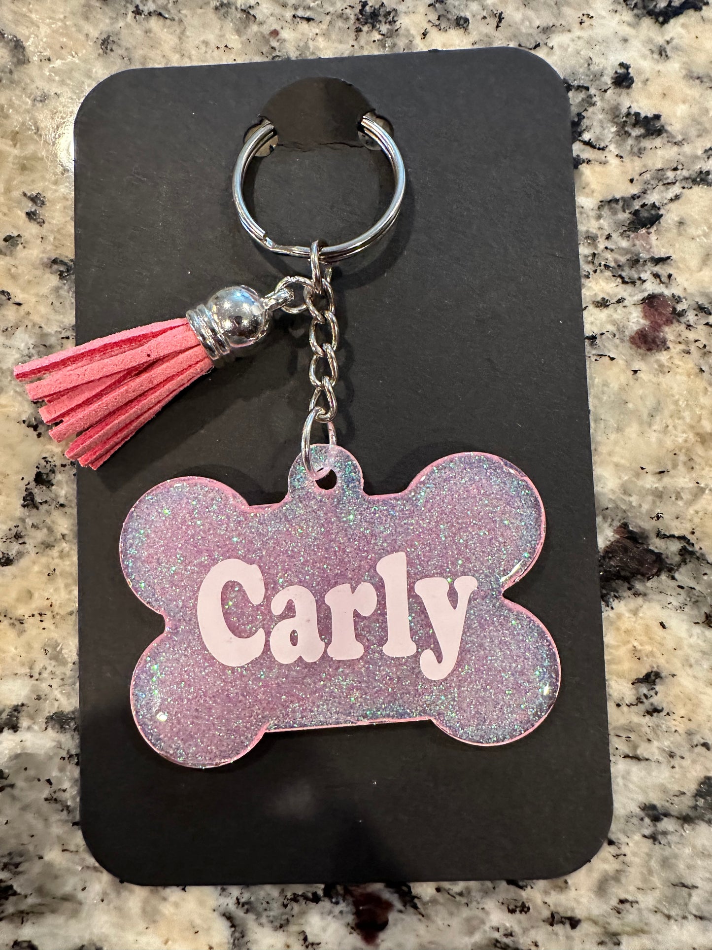 Personalized dog tag keychain