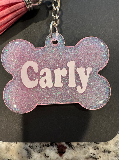 Personalized dog tag keychain