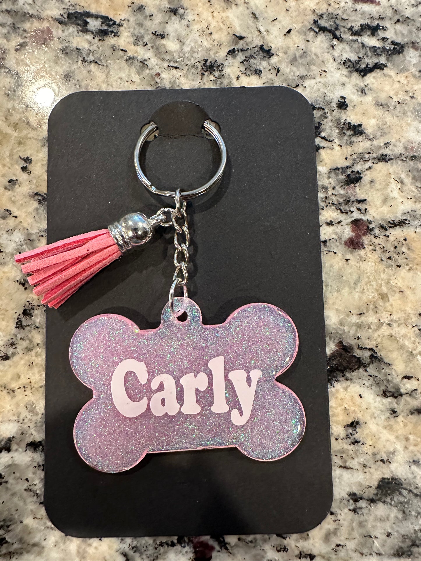 Personalized dog tag keychain