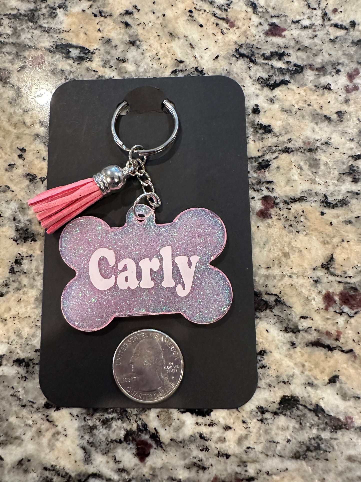 Personalized dog tag keychain