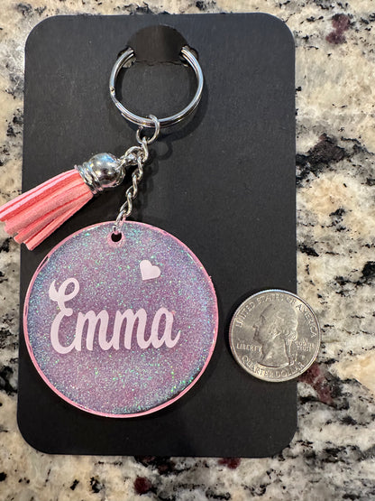 Glitter heart keychain