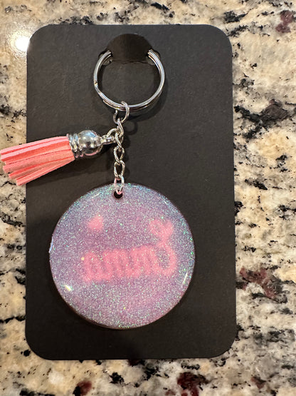 Glitter heart keychain