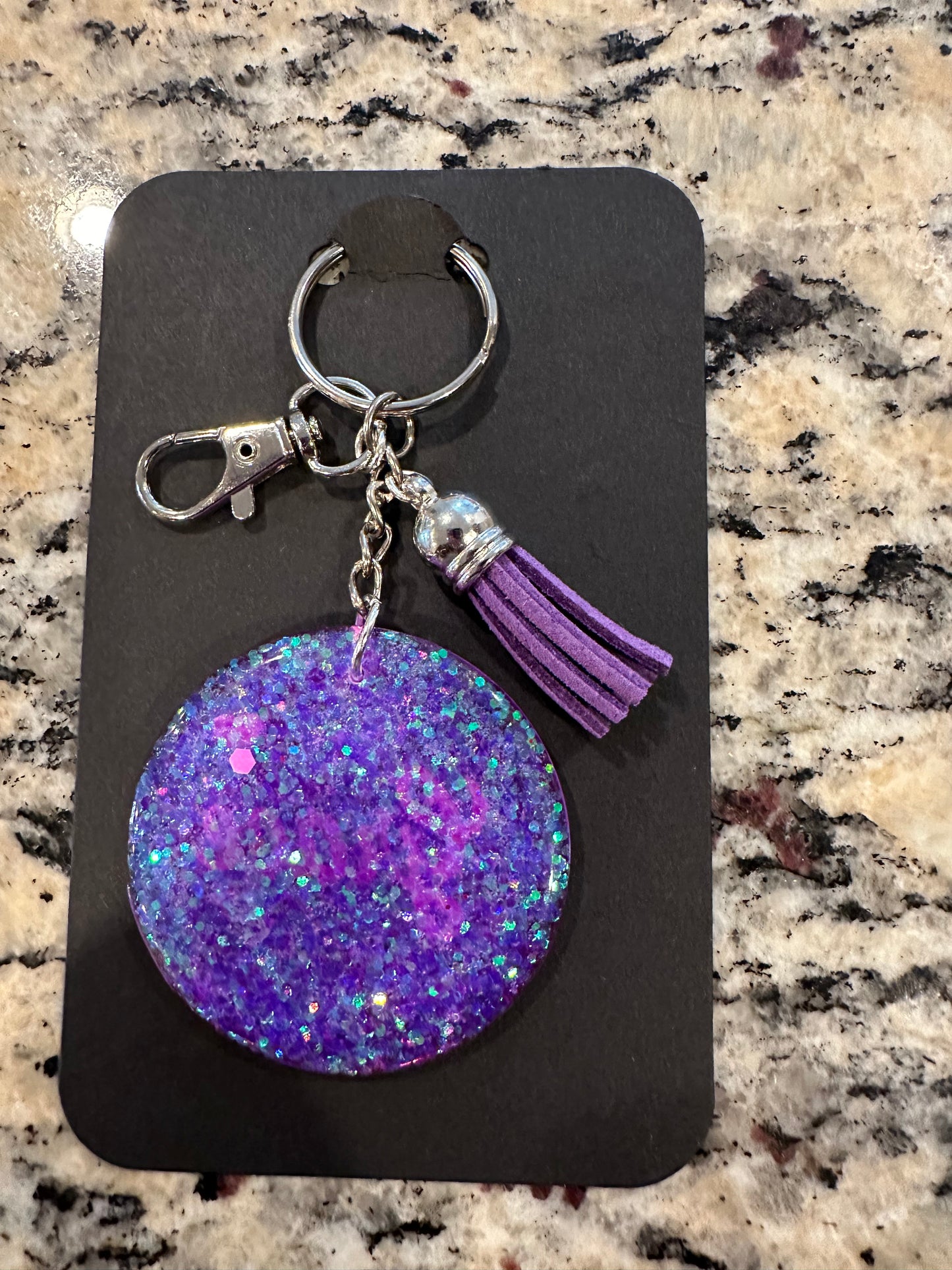 Glitter heart keychain