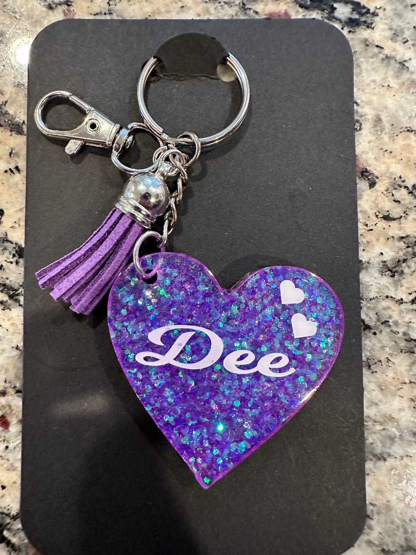 Glitter heart keychain