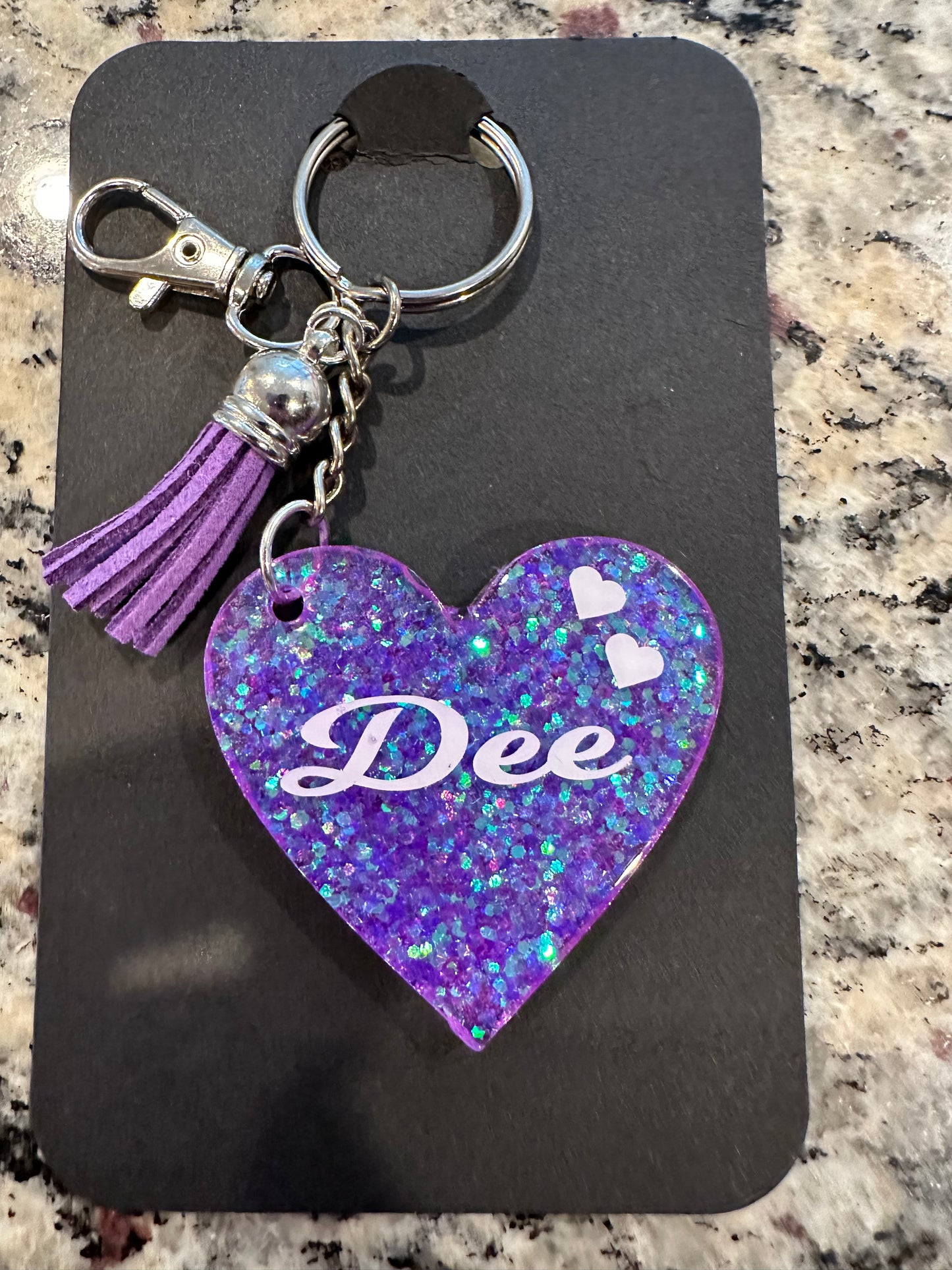 Glitter heart keychain