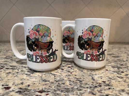 Just blessed ceramic 15 oz mug