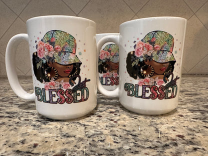 Just blessed ceramic 15 oz mug