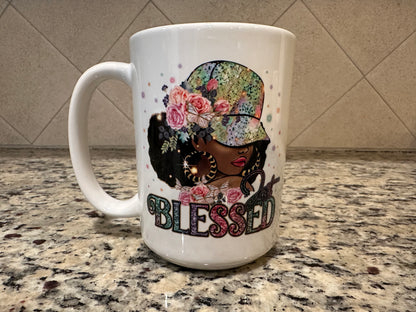 Just blessed ceramic 15 oz mug